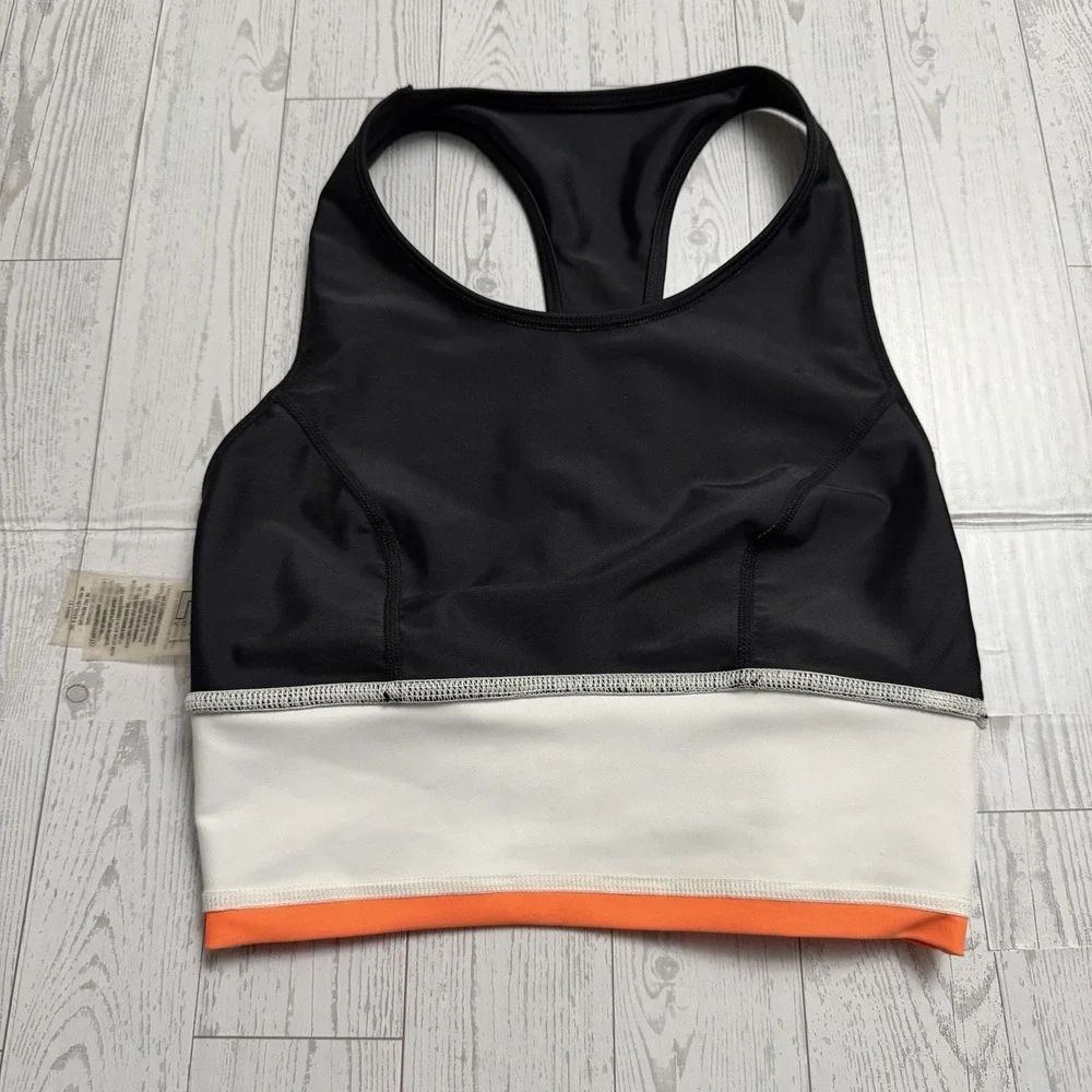 P.E Nation Curb Crop Top Sports Bra Size XS Graphic Logo PE‎ Extra Small